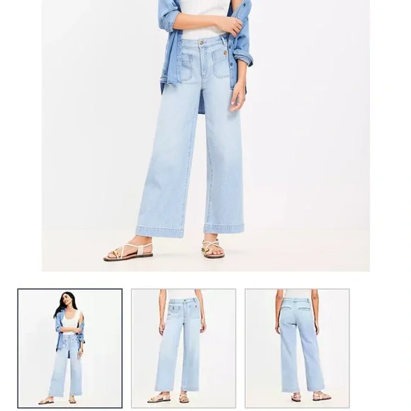 LOFT Light Blue Flare & Wide Leg Jeans - Picture 4 of 4